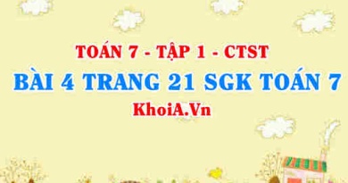 Bài 4 trang 21 SGK Toán 7 tập 1 Chân trời sáng tạo